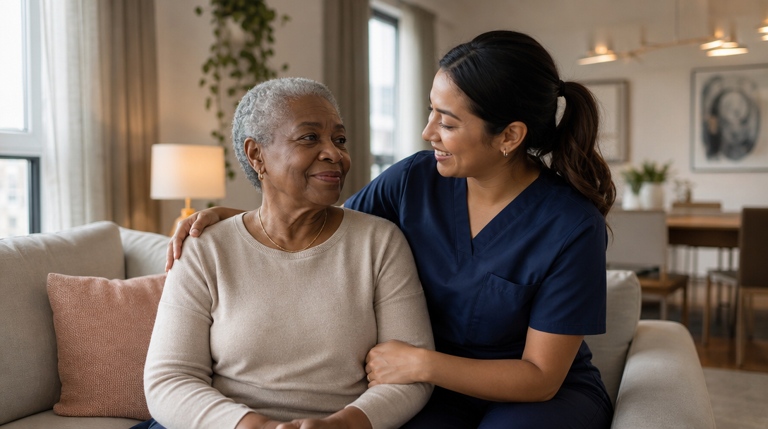 Family caregivers sharing a moment together