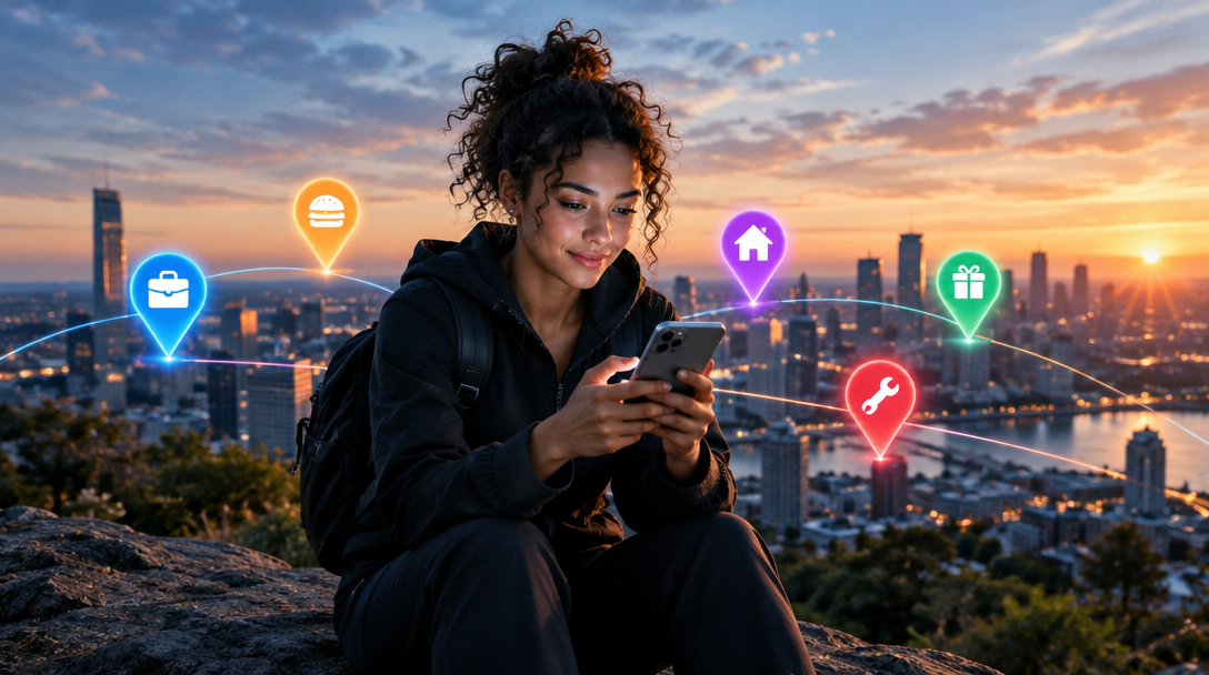 A neighbor finding local opportunities across the city