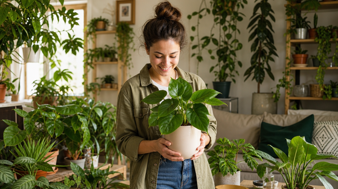 A thriving houseplant in a welcoming home