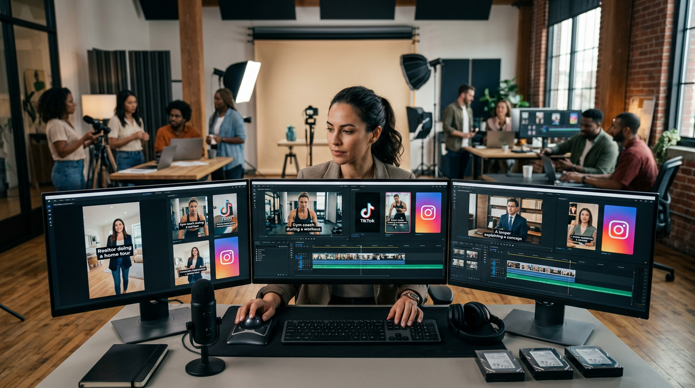 A dentist creating educational video content