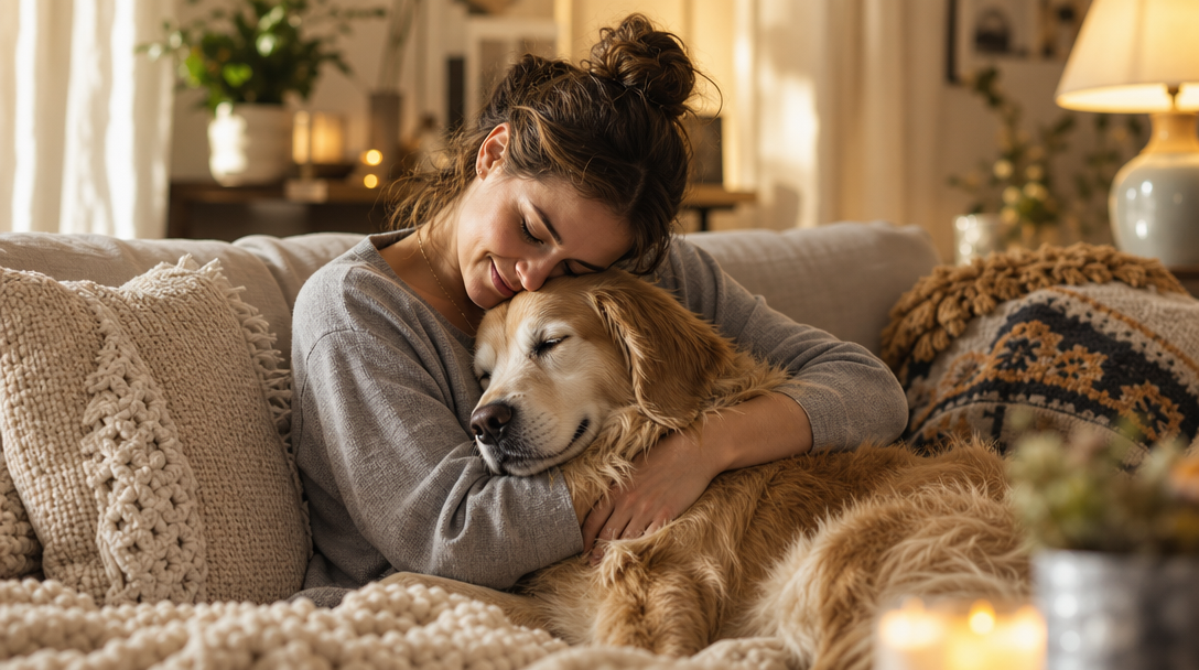 A beloved dog being remembered through Pawprint Stories