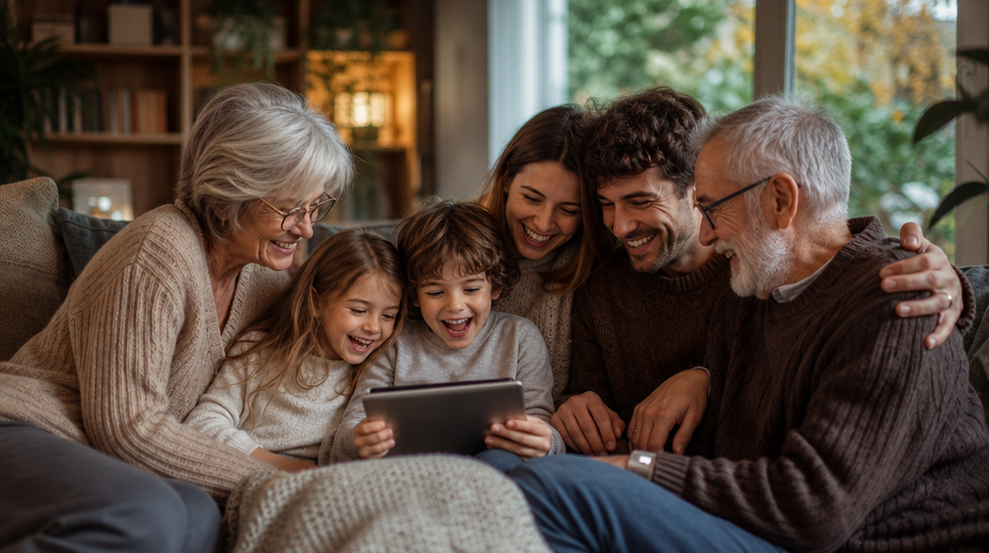 A family enjoying a memory together