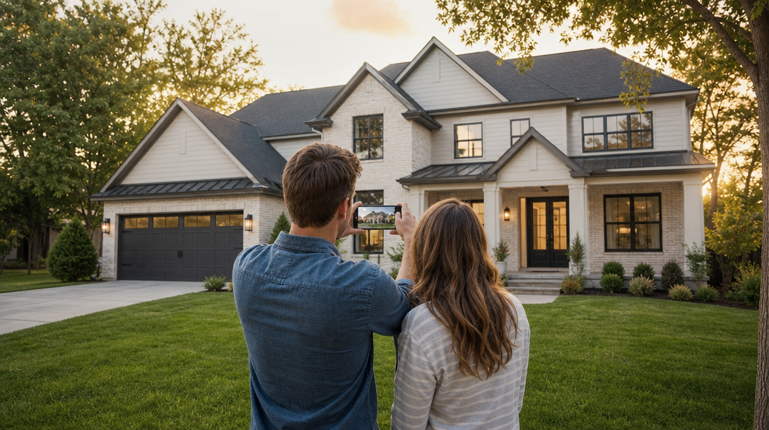 A warmly updated home exterior