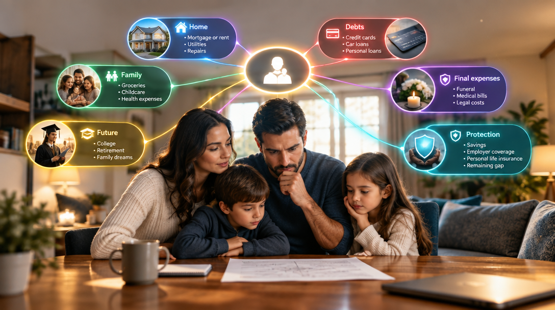 Viral Idea: “The 30-Second Family Protection Map”  Instead of immediately selling life insurance, invite viewers to discover what happens financially if their income suddenly disappears.  mindmap   root(("Your income stops today"))     Home       Mortgage or rent       Utilities       Repairs     Family       Groceries       Childcare       Health expenses     Future       College       Retirement       Family dreams     Debts       Credit cards       Car loans       Personal loans     Final expenses       Funeral       Medical bills       Legal costs     Protection       Savings       Employer coverage       Personal life insurance       Remaining gap  The viral hook  “If your paycheck stopped today, which branch of your family’s life would break first?”  Short-video script  “Take a screenshot of this map.  Your income pays for your home, your family, your debts, and your future. But if that income disappeared tonight, how many of these branches would survive?  Savings may cover a few months. Employer insurance might disappear when the job does. Life insurance can protect the part your family cannot replace.  Comment MAP, and I’ll help you calculate your family’s protection gap—free and without obligation.”  Engagement strategy  * Ask viewers to circle the most vulnerable branch. * Invite them to share the map with their spouse. * Offer a personalized “Family Protection Map.” * Use MAP as the comment keyword. * Create follow-up videos answering actual scenarios anonymously.  Strong caption  You insure your phone, your car, and your house—but what protects the income paying for all three? Comment MAP to receive your personalized Family Protection Map.  Brand it as:  Wiomar Life — Protecting the person behind the paycheck www.wiomarlife.com hero
