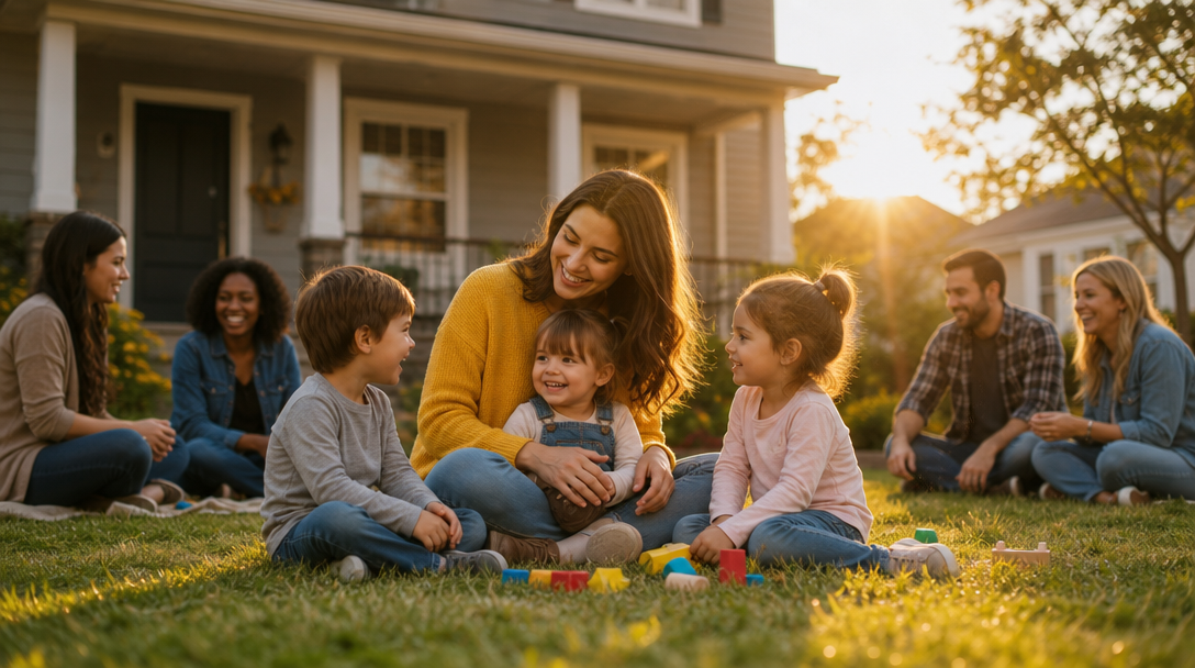 A family enjoying time together outdoors