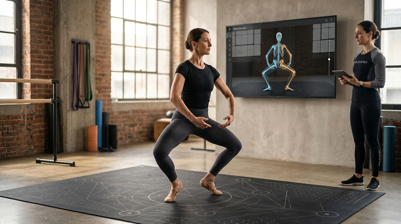 Dancer preparing for a ballet movement assessment