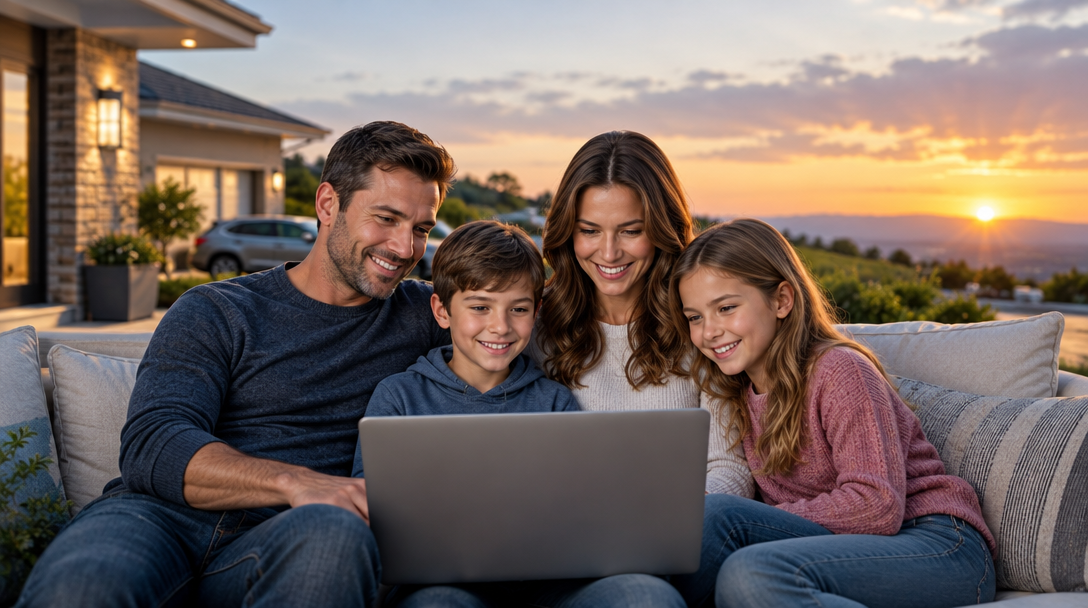 A family reviewing plans together at home