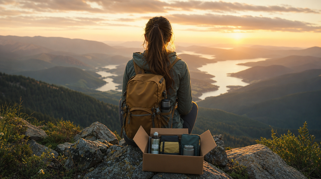 A hiker on a mountain trail