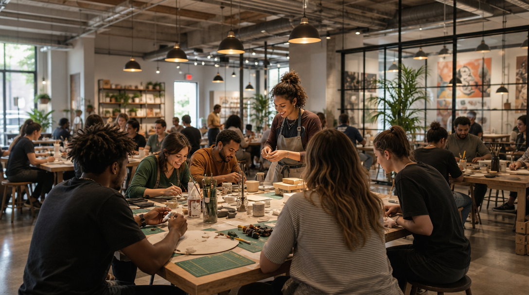 People learning together at a PopUp Lab