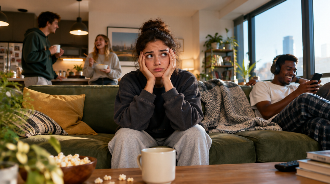 Roommates in a shared living room