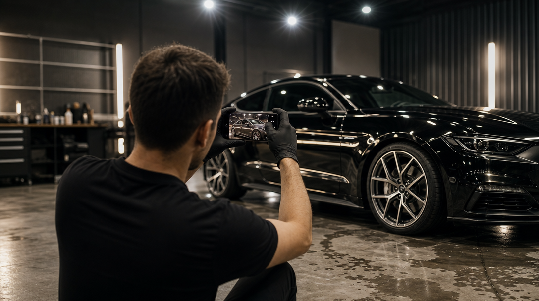 Detailed sports car being assessed by CarGrade