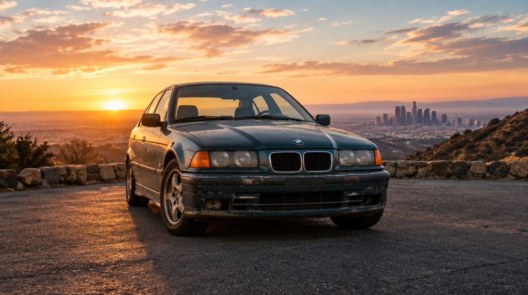 A weathered coupe ready for a Wreckt roast