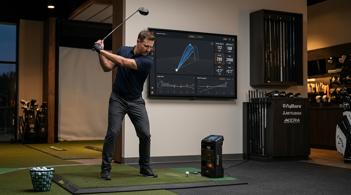 Golfer preparing for a fitting session