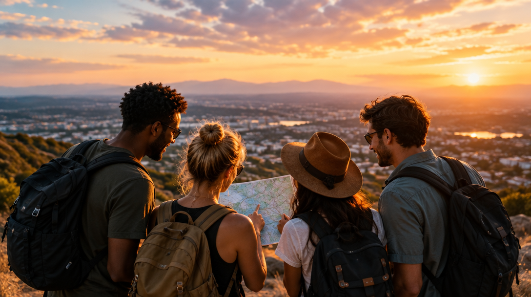 Friends enjoying a Boise sunset