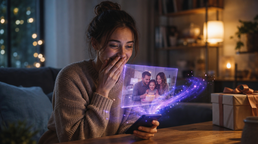 A VividWish personalized gift moment