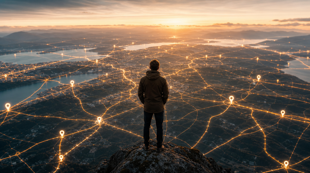 A winding mountain route representing a business journey