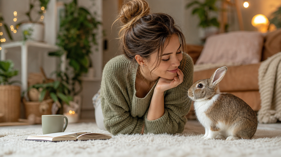 A curious bunny ready for decoding