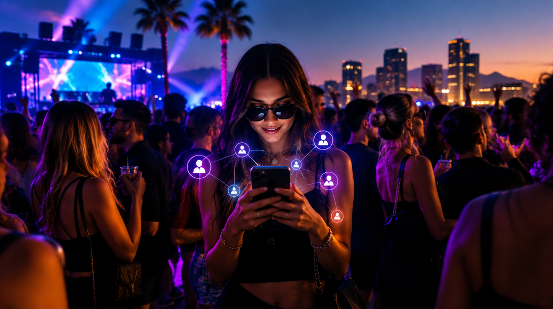 Guests gathered at a nightlife event