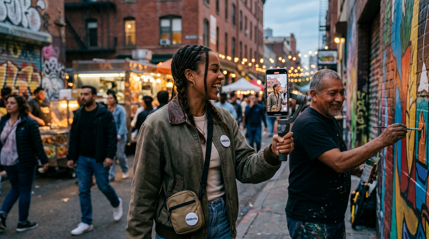 A local guide enjoying coffee in the city