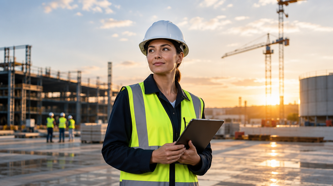 Safety professional at an active workplace