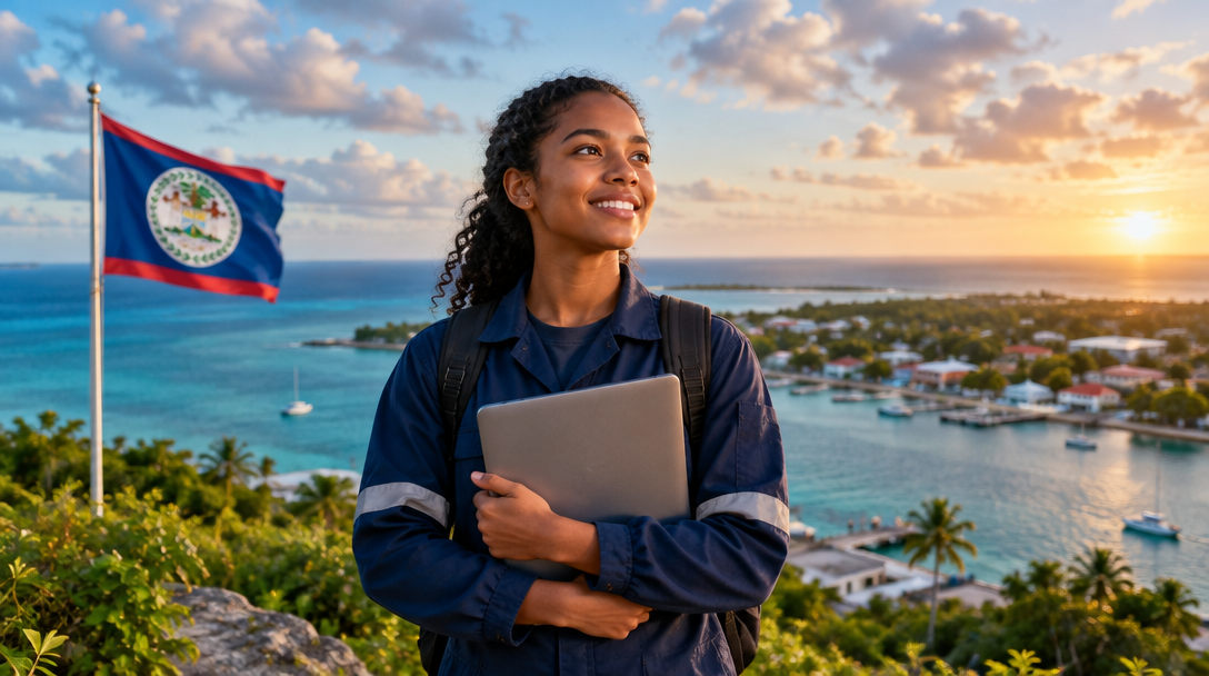 A Belizean learner looking toward the coast