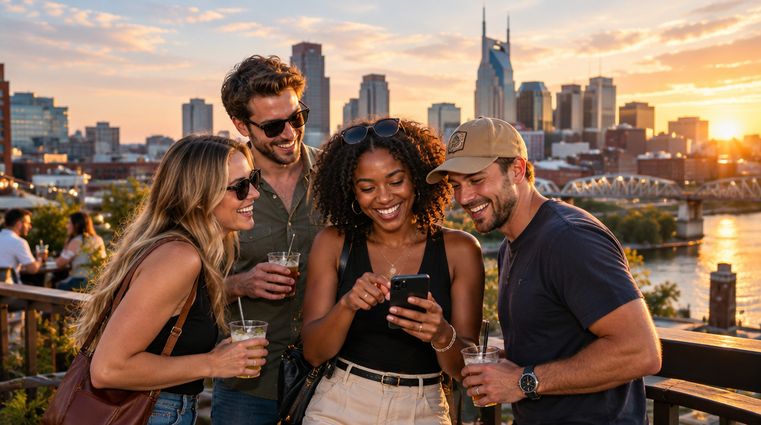Nashville skyline at golden hour