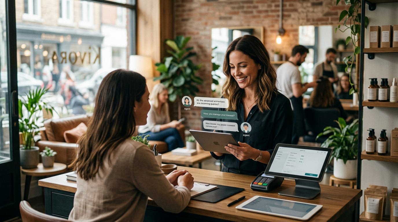 Local business owner using Kivora to keep customer conversations moving