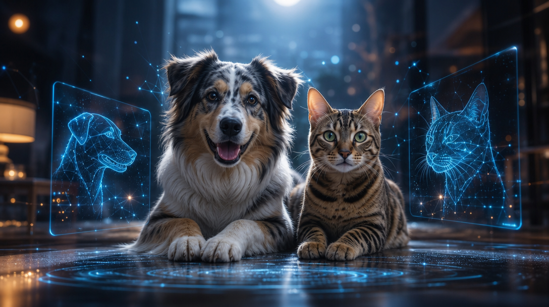 A pet ready for their Pawsona reveal