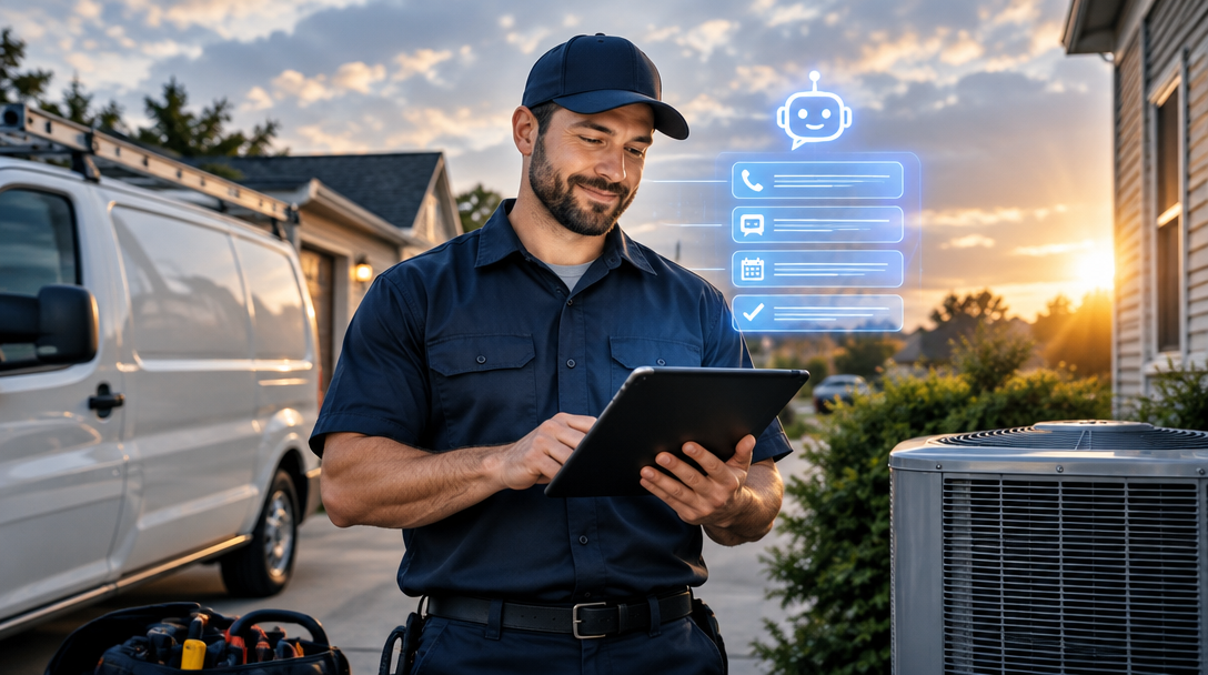 MissedLeadIQ workflow for a home-service technician